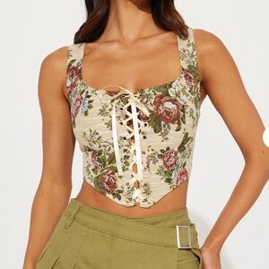 Come Around Jacquard Corset Top